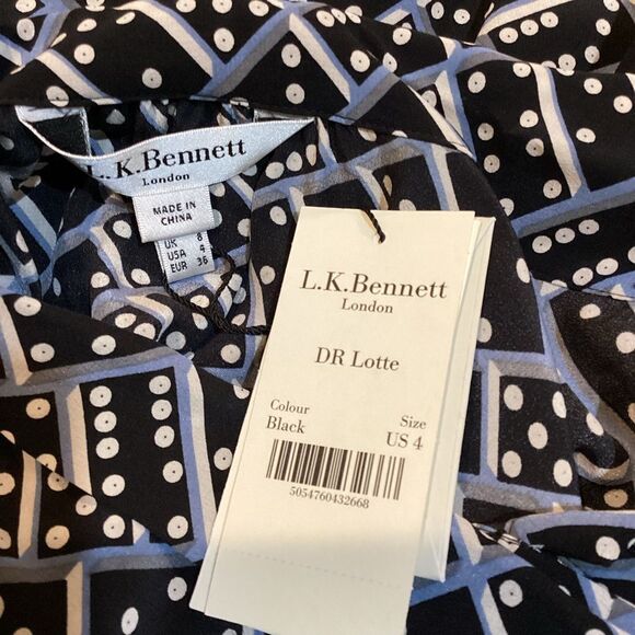 NWT L.K. Bennett London Domino Lotte Silk Dress size 4 - Picture 13 of 13